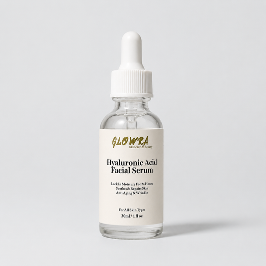 Glowra Hyaluronic Acid Face Serum 30ml hydrating serum bottle
