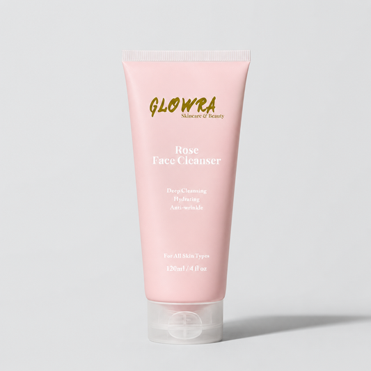 Glowra Rose Face Cleanser 120ml hydrating facial cleanser bottle