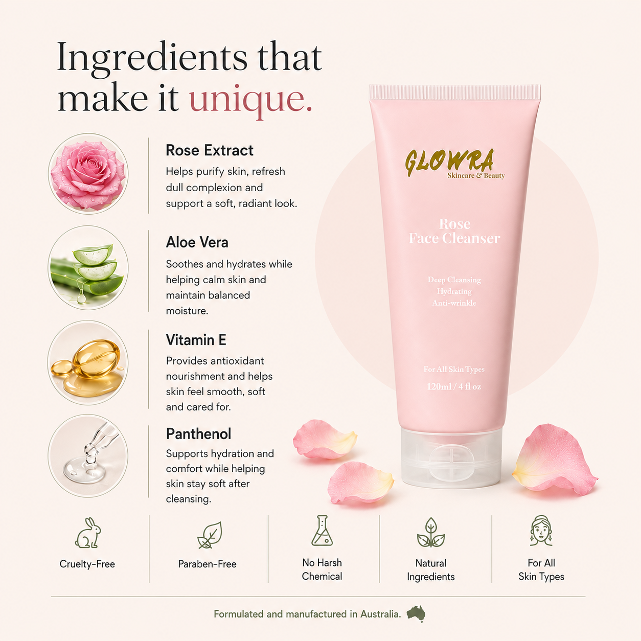 Rose Face Cleanser - 120ml
